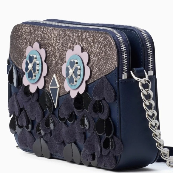 New Kate Spade Zibbi Small Crossbody Owl Navy Blue Whimsical Animal - Picture 3 of 7